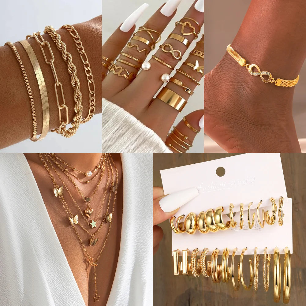 Ultimate Mix: 58-Piece Gold-Plated Jewelry Set