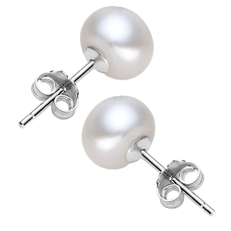 Natural Freshwater Pearl Stud Earrings