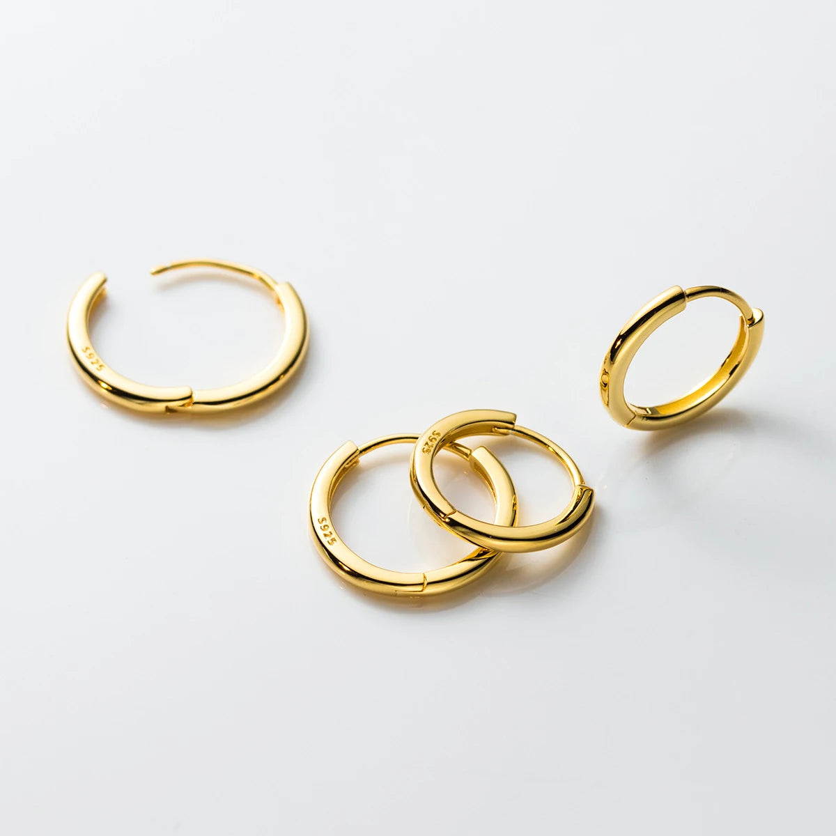 Platinum-Plated Circle Hoop Earrings