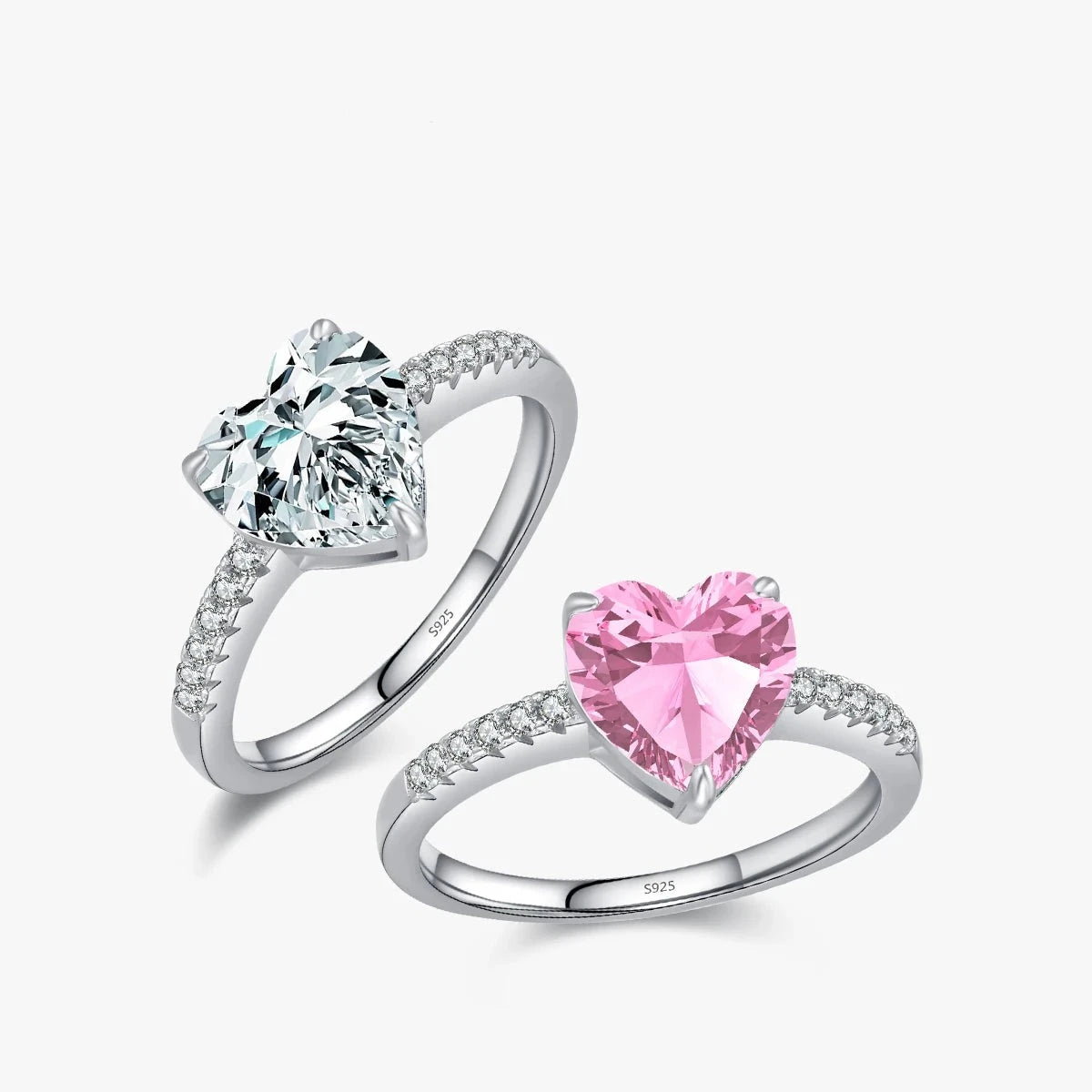 Enchanted Pink Zirconia Hearts Ring