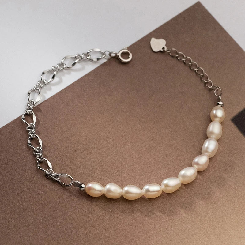 Baroque Pearl Chain Link Bracelet